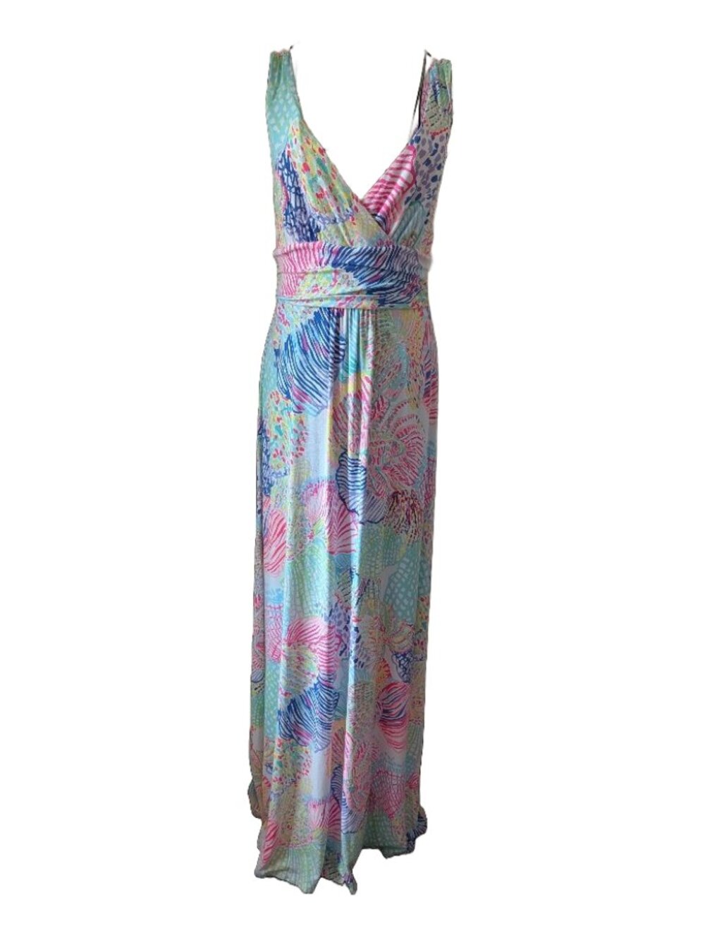 Lilly Pulitzer Sloane Maxi Dress Roar of the Seas V-Neck Size M